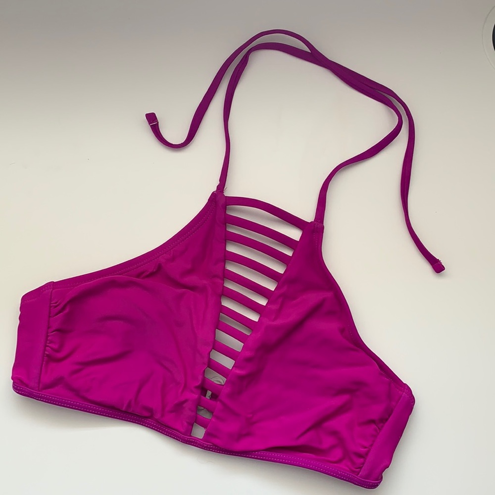 purple bathing suit top